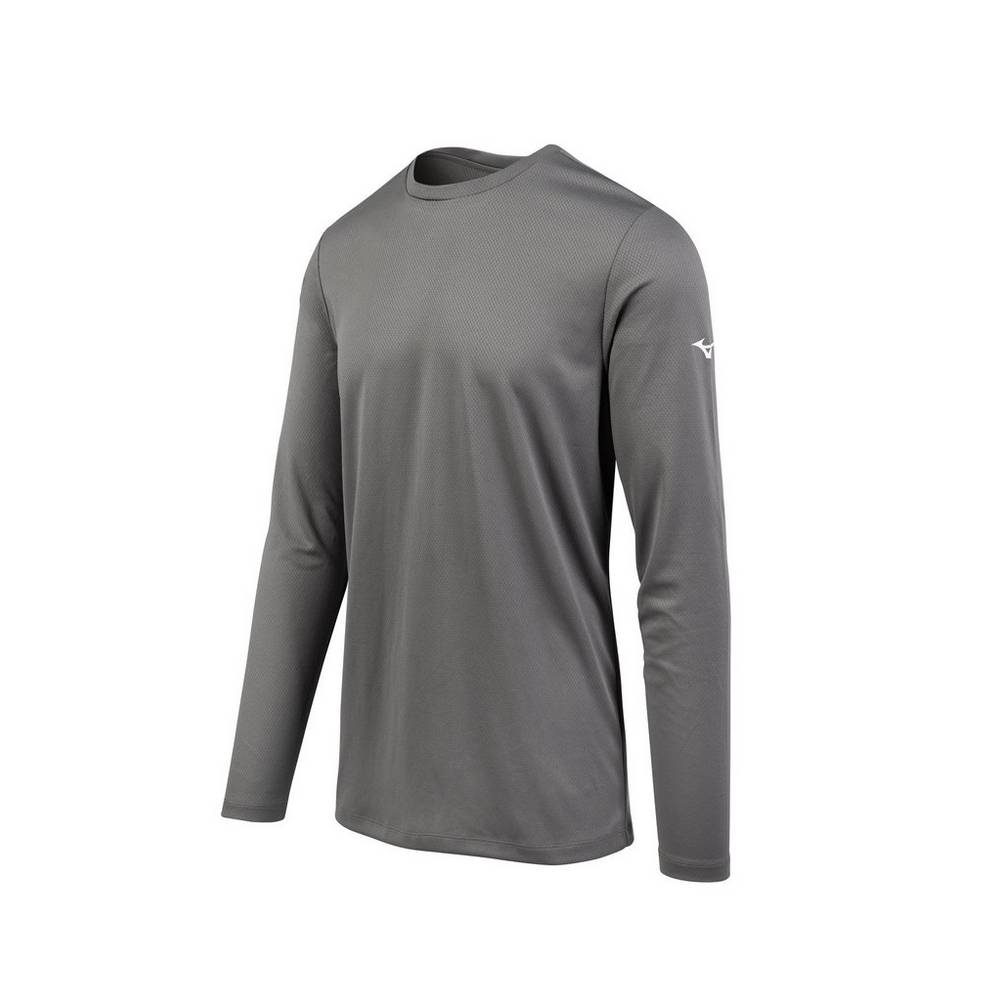 Mens Mizuno Long Sleeve T-Shirts Grey Philippines (MYVNAK076)